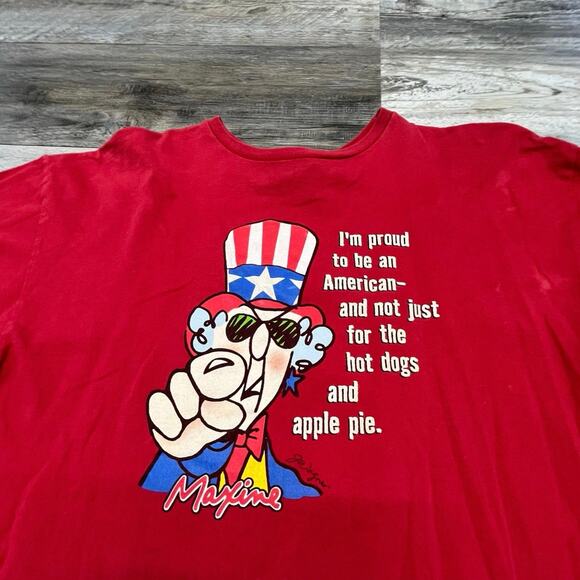 Vintage 90s Maxine Im‎ Proud To Be An American Mens XL Funny Patriotic T-Shirt - Picture 2 of 9